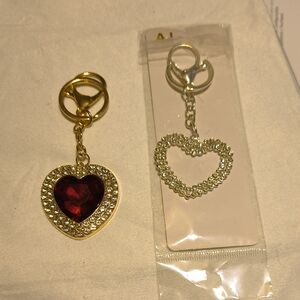 2 Heart Shaped Bag Charms
